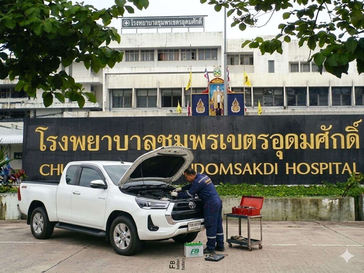 GoldGear59 แบตเตอรี่ชุมพร บริการเปลี่ยนแบตถึงที่ โรงพยาบาลชุมพร เมืองชุมพร
